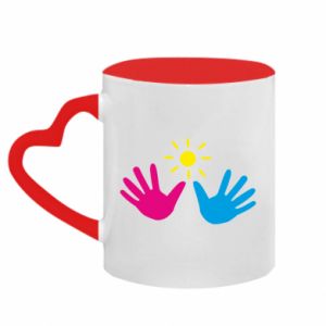 Kubki z uchwytem w kształcie serca dwukolorowe