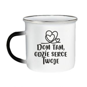 Kubek magiczny emaliowany Dom tam, gdzie serce twoje