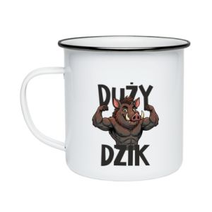Kubek emaliowany Duży dzik