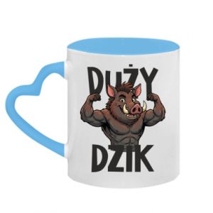 Kubek z uchwytem w kształcie serca dwokolorowy Duży dzik