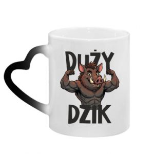 Kubek magiczny z uchwytem w kształcie serca Duży dzik