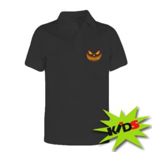 Koszulka polo dziecięca na Halloween Dynia na twarz - PrintSalon Koszulka polo dziecięca na Halloween Dynia na twarz