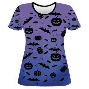 Damska koszulka Fullprint na Halloween Dynia wzór Halloween