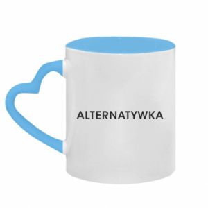 Kubki z uchwytem w kształcie serca dwukolorowe