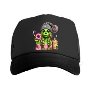 Czapka trucker Dziewczyna w stylu Grinch