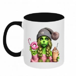 Kubek dwukolorowy Dziewczyna w stylu Grinch