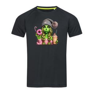 Koszulka sportowa męska Dziewczyna w stylu Grinch