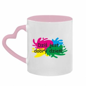 Kubki z uchwytem w kształcie serca dwukolorowe