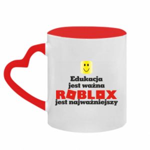Kubki z uchwytem w kształcie serca dwukolorowe
