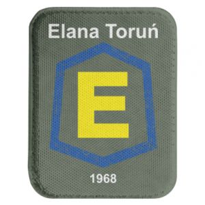 Naszywka prostokątna zaokrąglona Elana Toruń napis