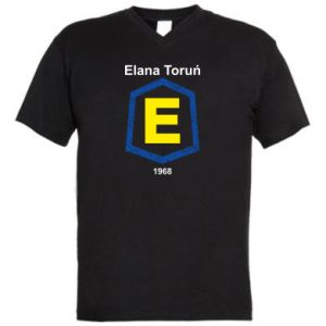 Koszulka V-neck męska Elana Toruń napis