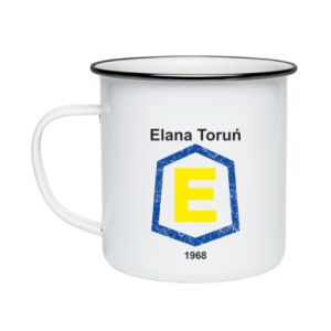 Kubek emaliowany Elana Toruń napis