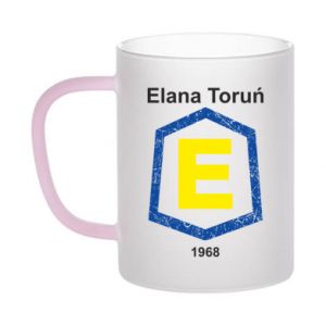 Kubek szroniony dwukolorowy Elana Toruń napis