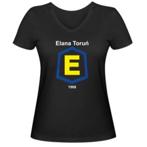 Koszulka V-neck damska Elana Toruń napis