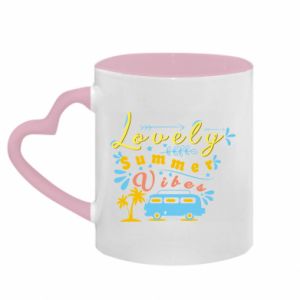 Kubki z uchwytem w kształcie serca dwukolorowe