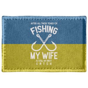 Naszywka prostokątna Fishing my wife