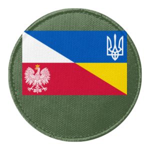 Naszywka okrągła Flaga Polski i Ukrainy