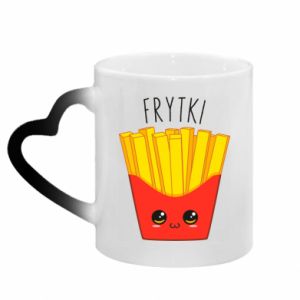 Kubek magiczny z uchwytem w kształcie serca Frytki śliczne