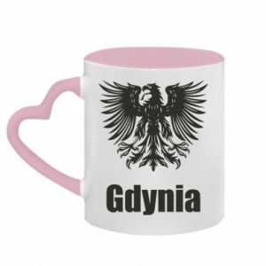 Kubki z uchwytem w kształcie serca dwukolorowe