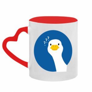 Kubki z uchwytem w kształcie serca dwukolorowe