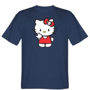 Koszulka męska Hello Kitty pokazuje środkowy palec