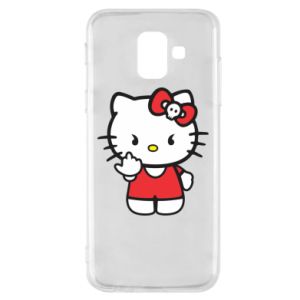 Etui na Samsung A6 2018 Hello Kitty pokazuje środkowy palec