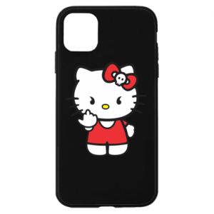 Etui na iPhone 11 Hello Kitty pokazuje środkowy palec