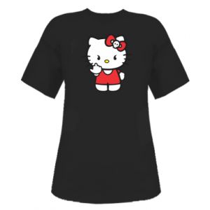 Koszulka premium oversize damska Hello Kitty pokazuje środkowy palec