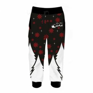 Dziecięce spodnie Fullprint na Nowy Rok Ho! ho! ho! Mikołaj i jelenie