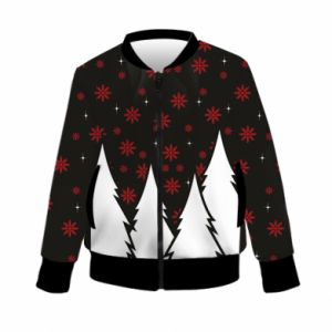 Kurtka bomber dziecięca Fullprint na Nowy Rok Ho! ho! ho! Mikołaj i jelenie - PrintSalon Kurtka bomber dziecięca Fullprint na Nowy Rok Ho! ho! ho! Mikołaj i jelenie