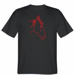 Koszulka męska z końmi Horse portrait lines profile