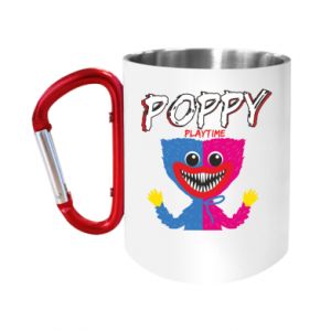 Kubek metalowy z uszkiem karabińczykiem Huggy wuggy and Kissy missy - PrintSalon Kubek metalowy z uszkiem karabińczykiem Huggy wuggy and Kissy missy