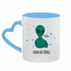Kubki z uchwytem w kształcie serca dwukolorowe