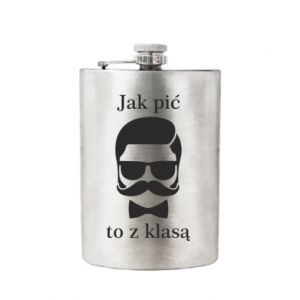 Piersiówka ze stali nierdzewnej Jak pić rób to z klasą - PrintSalon Piersiówka ze stali nierdzewnej Jak pić rób to z klasą