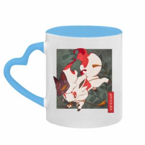 Kubki z uchwytem w kształcie serca dwukolorowe