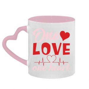 Kubki z uchwytem w kształcie serca dwukolorowe