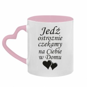 Kubki z uchwytem w kształcie serca dwukolorowe