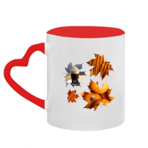 Kubki z uchwytem w kształcie serca dwukolorowe