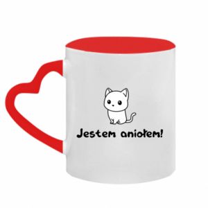 Kubki z uchwytem w kształcie serca dwukolorowe