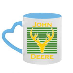 Kubek z uchwytem w kształcie serca dwokolorowy John Deere