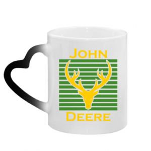 Kubek magiczny z uchwytem w kształcie serca John Deere