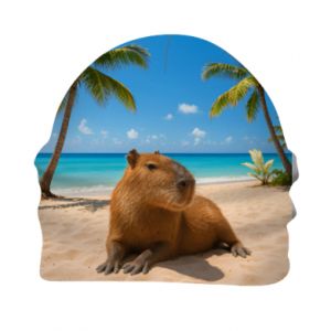 Czapka dziecięca Fullprint Kapibara na plaży