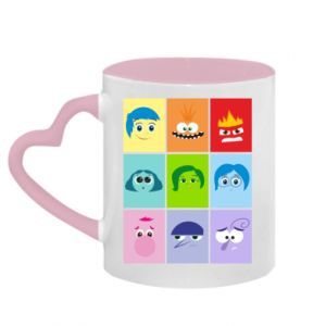 Kubki z uchwytem w kształcie serca dwukolorowe