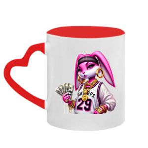 Kubki z uchwytem w kształcie serca dwukolorowe