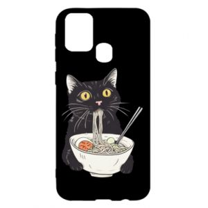 Etui na Samsung M31 z kotami Kot i ramen - PrintSalon Etui na Samsung M31 z kotami Kot i ramen