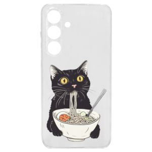 Etui na Samsung S24 z kotami Kot i ramen - PrintSalon Etui na Samsung S24 z kotami Kot i ramen