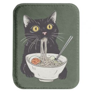 Naszywka prostokątna zaokrąglona z kotami Kot i ramen
