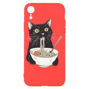Etui na iPhone XR z kotami Kot i ramen