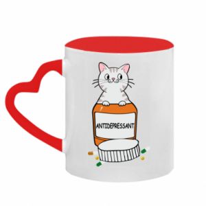 Kubki z uchwytem w kształcie serca dwukolorowe