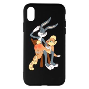 Etui na iPhone X/Xs Królik Bugs bije Króliczka Lolę
